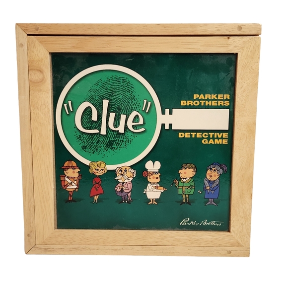 Parker Brothers Games Clue Detective Board Game In Wooden Case
